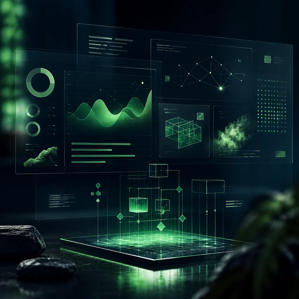 Paneles de datos conectados en un sistema digital a medida